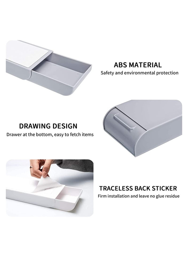 SYOSI Desk Organizer Drawer, Under Desk Drawer 2 Pack Under Desk Storage, Drawer Organizer Hidden Under Table, Drawer Organizer Set, Self-Stick Expandable Drawer Tray for Office, Home, School - Image 2