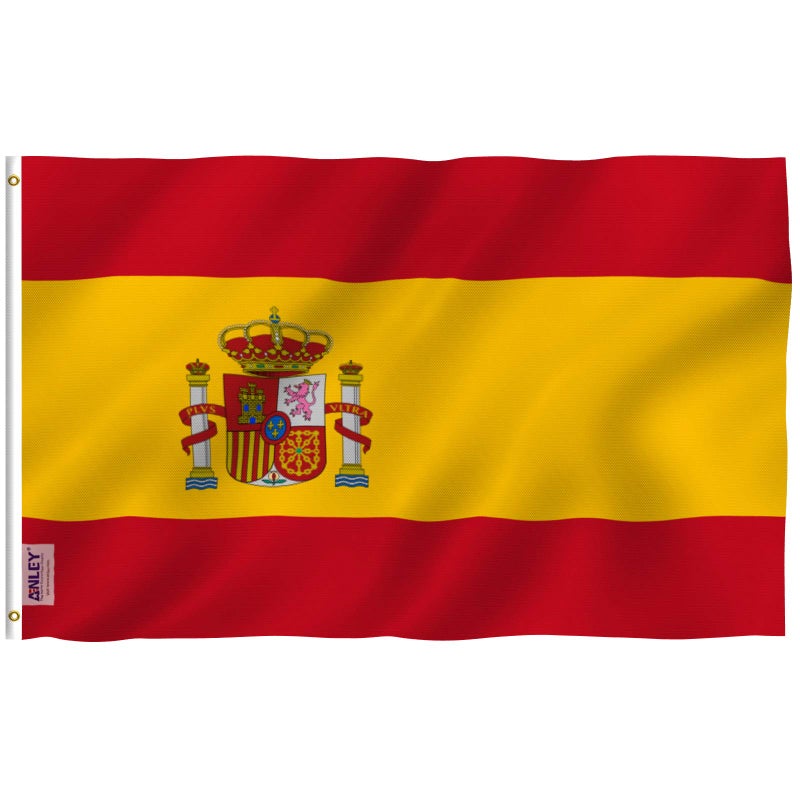 Anley Fly Breeze 3x5 Foot Spain Flag Vivid Color and Fade proof Canvas Header and Double Stitched Spainish National Flags Polyester with Brass Grommets 3 X 5 Ft - Image 2