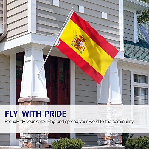 Anley Fly Breeze 3x5 Foot Spain Flag Vivid Color and Fade proof Canvas Header and Double Stitched Spainish National Flags Polyester with Brass Grommets 3 X 5 Ft - Image 3