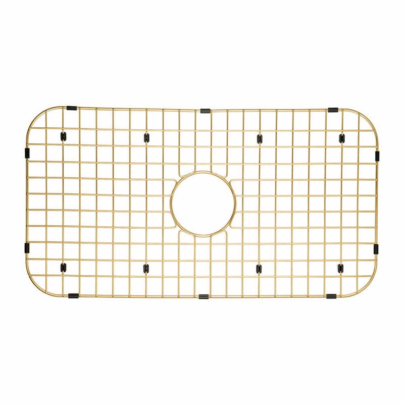 Starstar Sinks Protector Matte Gold 304 Stainless Steel Kitchen Sink Bottom Grid, Rack (27-3/16 L x 14-5/16 W)