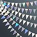 pinkblume 40Ft Iridescent Party Decorations Holographic Hanging Triangle Pennant Banner Flag Bunting Garland for Graduation Birthday Anniversary Engagement Wedding Bridal Baby Shower Disco Hen Party Supplies - Image 3