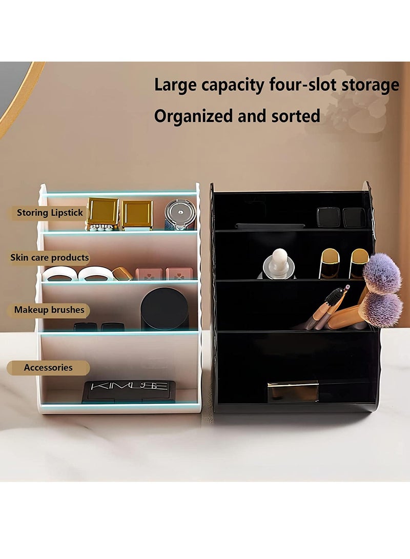 Excefore Large Capacity Makeup Brush Holder Organizer, 4 Slot Cosmetic Display cases, Makeup Brushes Cup, Heart shaped Makeup Organizer for Vanity, Bathroom,Desk Storage Container (Clear Green) - Image 5