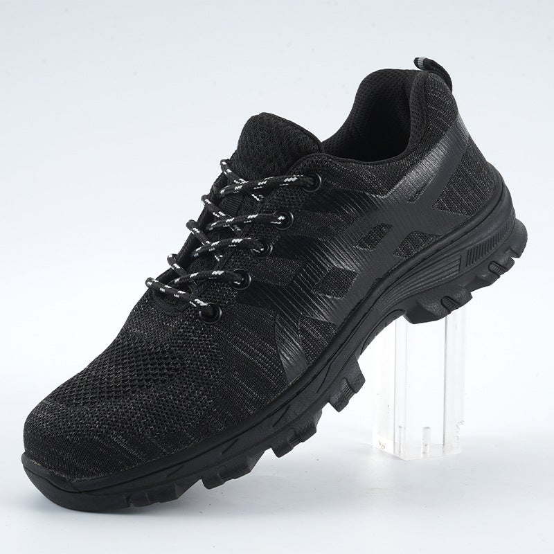 Men'S Labor Protection Shoes, Wear-Resistant, Safe For Construction Sites, Fly-Knit Shoes, Anti-Smash, Anti-Puncture, Steel Toe, Lightweight Men'S Shoes - Image 1