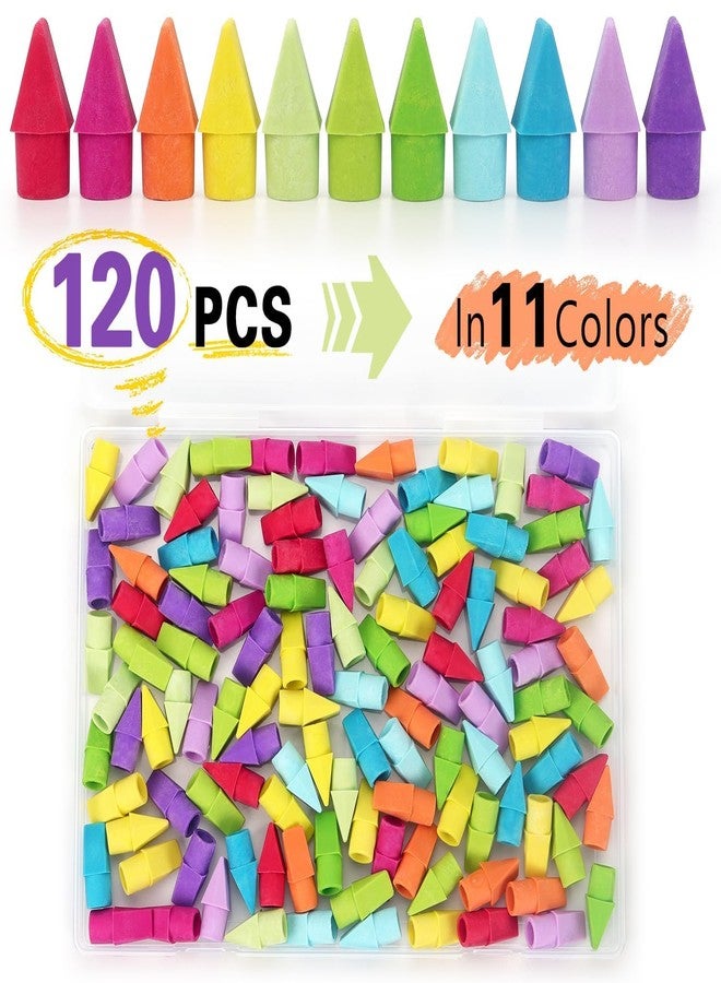 ZZTX Pencil Top Erasers, 120 Pack Eraser Caps, Erasers for Pencils, Eraser Toppers for Kids School Home Office, 12 Assorted Colors Erasers - Image 5