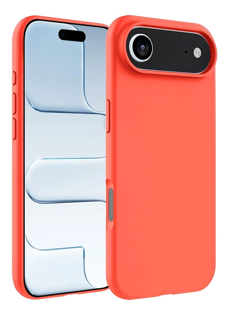 CATANES 3 Packs Silicone Protective Phone Case for iPhone 17 Air , Soft Anti-Scratch Microfiber Lining Ultra Slim Drop Protection Phone Cover with Two Privacy Screen Protectors - Peach - Image 2