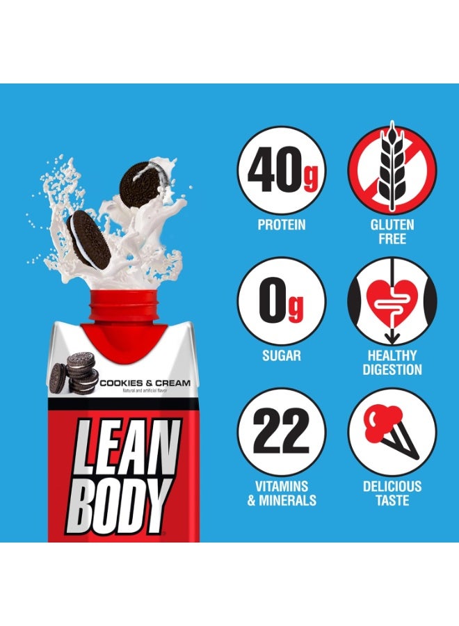 LABRADA Lean Body Protein Shake Cookies Cream 500ml Pack of 12 - Image 3