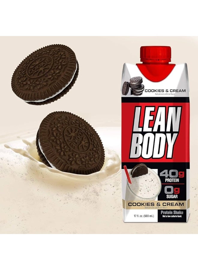 LABRADA Lean Body Protein Shake Cookies Cream 500ml Pack of 12 - Image 4