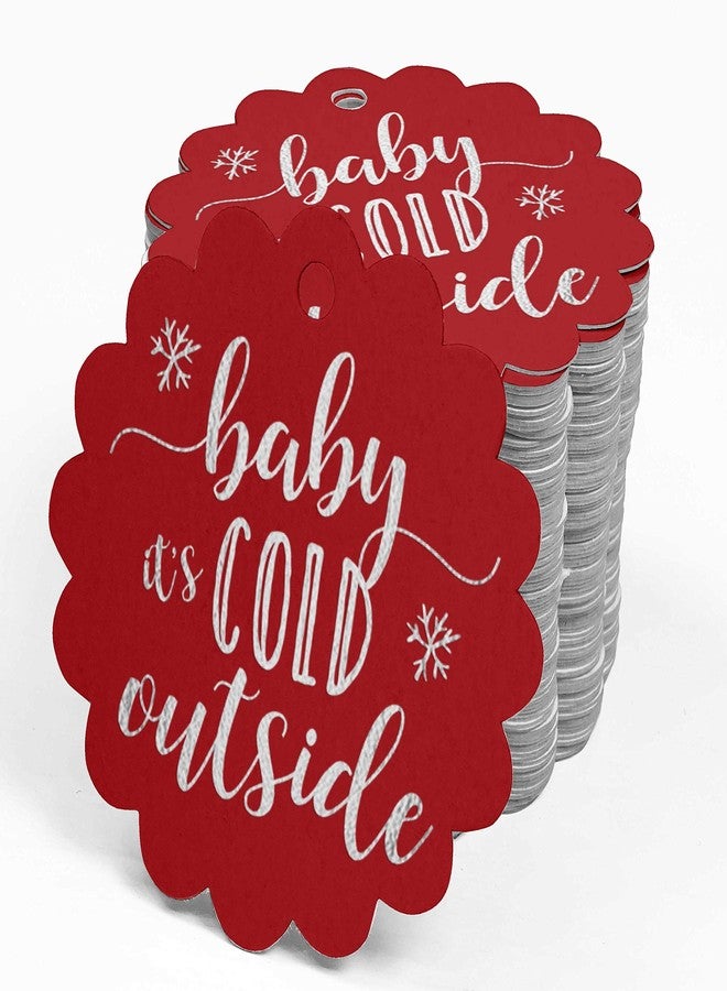 Inkdotpot Pack of 100 Silver Foil Paper Tags Baby It's Cold Outside Baby Shower Favor Hang Tags - Image 4