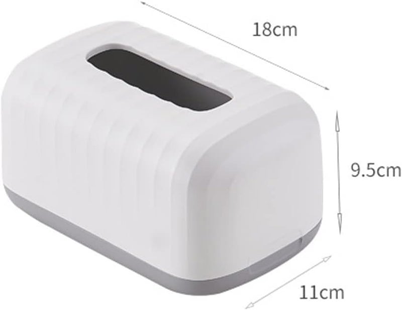 KEYOZA حامل علبة مناديل كيوزا أبيض موزع مناديل الوجه علبة بسيطة وسخية حامل مناديل بلاستيكي يمكن وضعه على الطاولة هو الخيار الأفضل للهدايا - Image 4