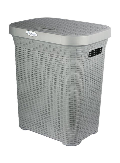 Elegant 50L Laundry Basket Laundry Bag With Lid Grey Color | Lightweight, Food Grade Plastic, Multi-Purpose, Odor-Free Vent | Portable Laundry Hamper
