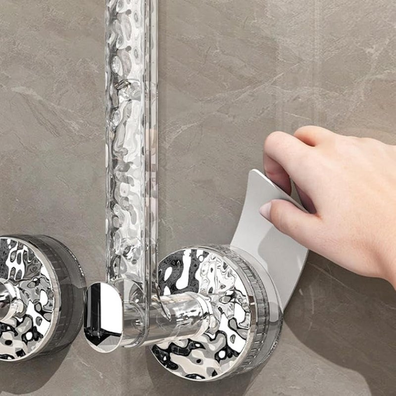 2 قطعة من خطافات الشفط الفضية بدون حفر لتنظيم الجدران في المطبخ والحمام للمناشف - Image 5