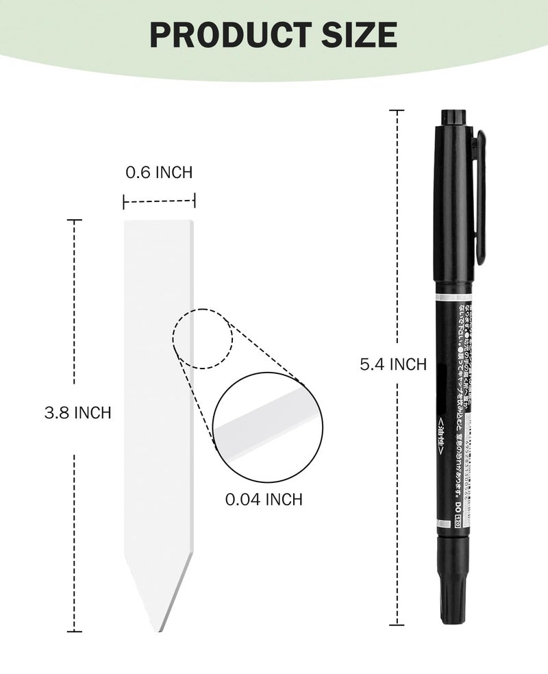 Homenote 200 Pcs 4 Inch Plastic Plant Labels Waterproof Plant Tags for Seedling,Vegetable Gardening Tags,Garden Markers Outdoor for Plants Name Sign with Permanet Marking Pen,White - Image 4