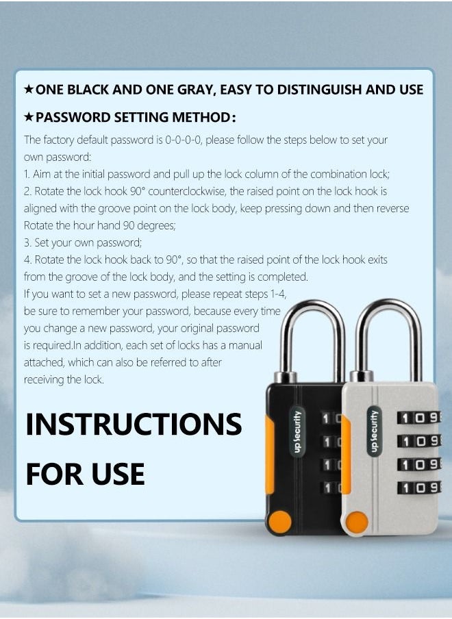 4 Digit Combination lock - Waterproof Combination Padlock 2 Piece - High Security