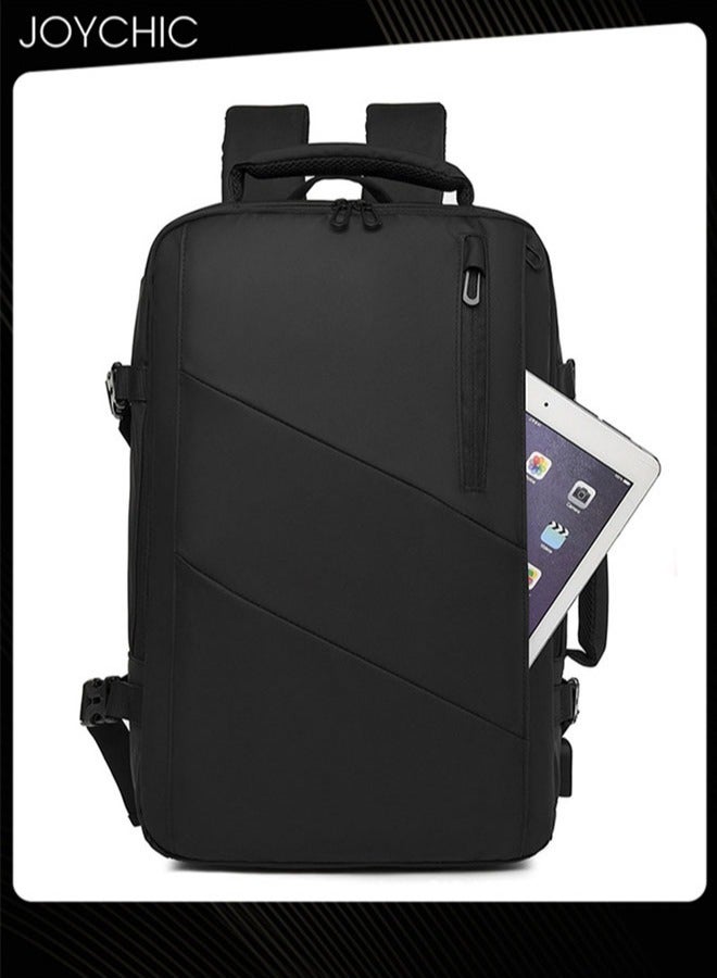 Joychic حقيبة ظهر لابتوب للسفر العملي مضادة للسرقة رفيعة ومتينة مع منفذ شحن USB مقاومة للماء حقيبة مدرسية للرجال تناسب 15.6 بوصة سوداء - Image 2
