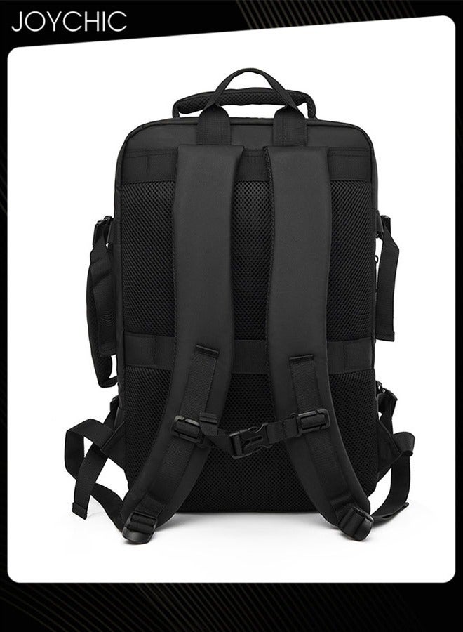 Joychic حقيبة ظهر لابتوب للسفر العملي مضادة للسرقة رفيعة ومتينة مع منفذ شحن USB مقاومة للماء حقيبة مدرسية للرجال تناسب 15.6 بوصة سوداء - Image 3