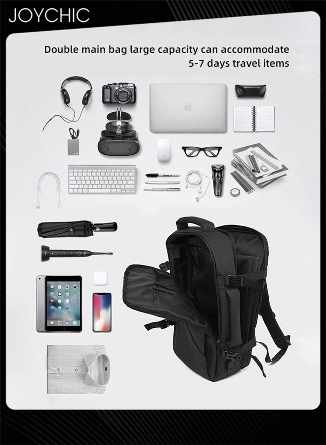 Joychic حقيبة ظهر لابتوب للسفر العملي مضادة للسرقة رفيعة ومتينة مع منفذ شحن USB مقاومة للماء حقيبة مدرسية للرجال تناسب 15.6 بوصة سوداء - Image 5