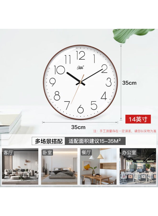 Compas Radio-controlled Clock Automatic Time Setting Simple Wall Clock Living Room Examination Room Clock Wall-mounted 2731 Coffee 35cm - Image 1