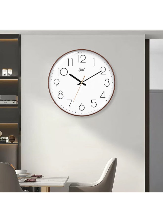 Compas Radio-controlled Clock Automatic Time Setting Simple Wall Clock Living Room Examination Room Clock Wall-mounted 2731 Coffee 35cm - Image 2
