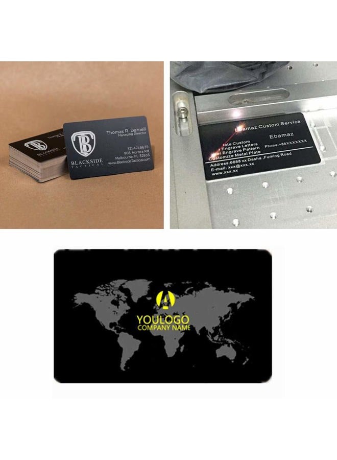 Yimaa 50 Pack Metal Business Cards Blanks Aluminum Sheet Blank Engraving Metal Tags Materials for CNC Engraver Laser Engraving DIY Gift Cards, Thicknes (0.2mm) - Image 5