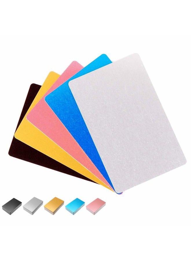 Yimaa 50 Pack Metal Business Cards Blanks Aluminum Sheet Blank Engraving Metal Tags Materials for CNC Engraver Laser Engraving DIY Gift Cards, Thicknes (0.2mm) - Image 1