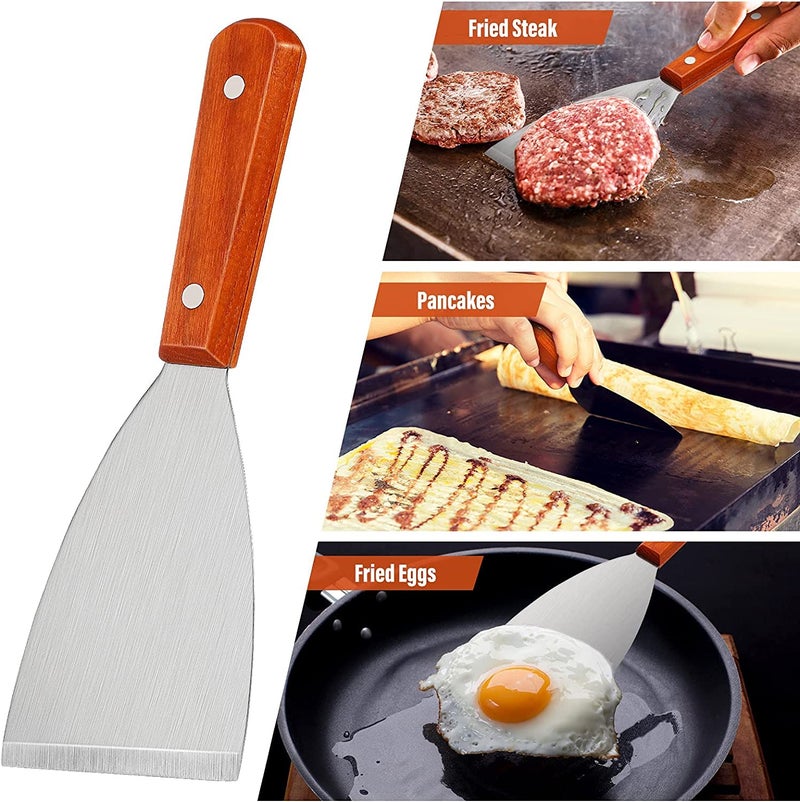 Generic Grill Scrapers Gaiabbq A601 Pcs Wood Handle Slant Edge Bevel Edge Shovel Food Service White  - Image 4