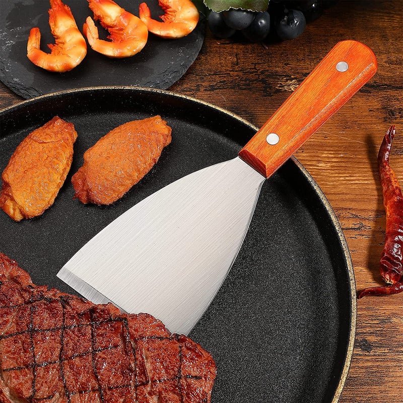 Generic Grill Scrapers Gaiabbq A601 Pcs Wood Handle Slant Edge Bevel Edge Shovel Food Service White  - Image 2