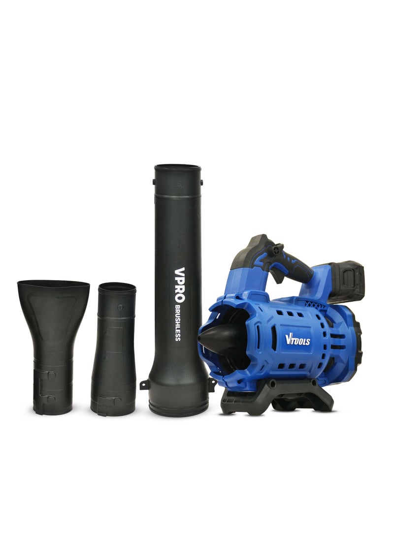 في تولز منفاخ أوراق محوري لاسلكي بدون فرشاة بقوة 20 فولت من VTOOLS مع بطارية 4.0 أمبير/ساعة - Image 2