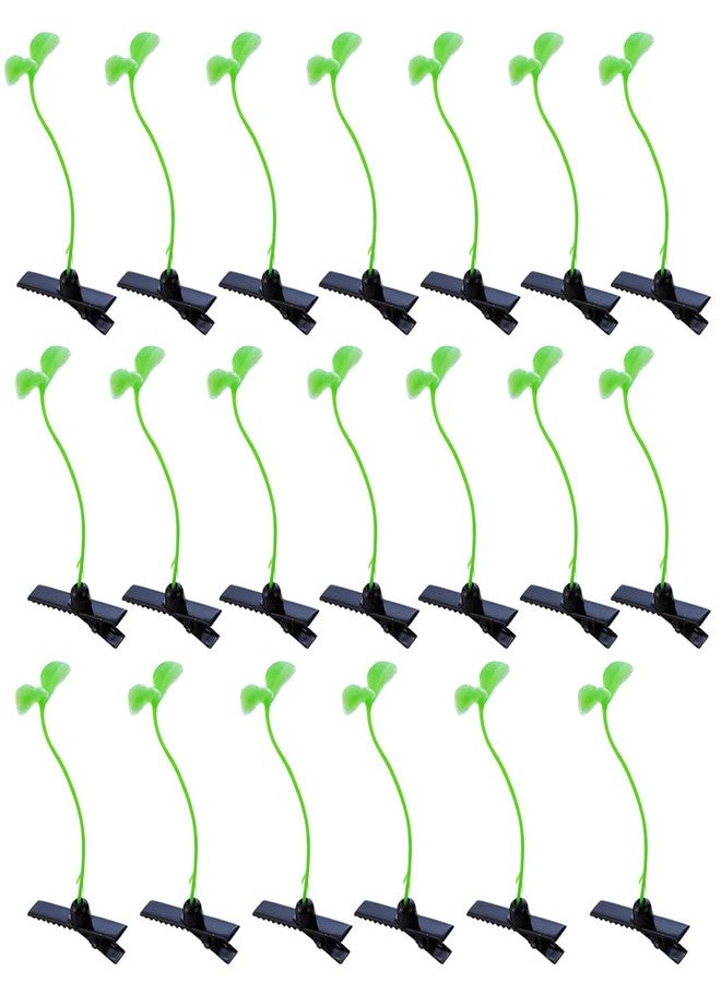 NAIHOD 20 Pcs Bean Sprout Hair Clips Green Plant Hair Clips Pea Hairpin Little Grass Barrette Cute Grass Ornaments Hairpiece Hair Accessories for Kids Girls Women School Home Party Supplies - Image 1
