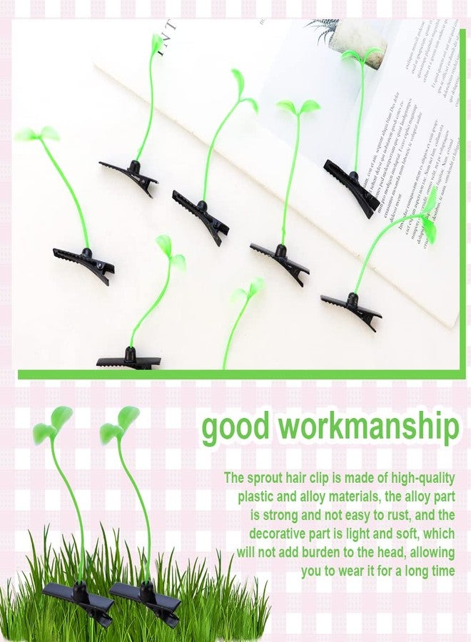 NAIHOD 20 Pcs Bean Sprout Hair Clips Green Plant Hair Clips Pea Hairpin Little Grass Barrette Cute Grass Ornaments Hairpiece Hair Accessories for Kids Girls Women School Home Party Supplies - Image 4