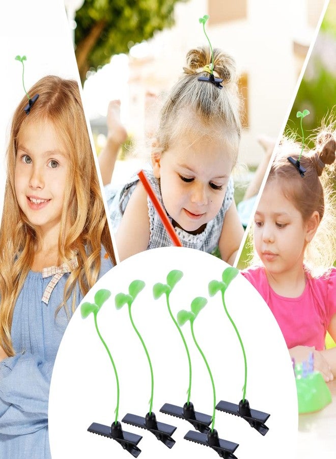 NAIHOD 20 Pcs Bean Sprout Hair Clips Green Plant Hair Clips Pea Hairpin Little Grass Barrette Cute Grass Ornaments Hairpiece Hair Accessories for Kids Girls Women School Home Party Supplies - Image 2