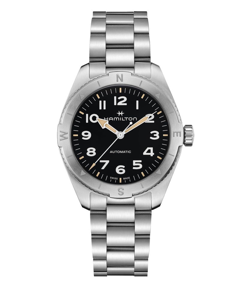 Hamilton Khaki Field Expedition Automatic Men's Watch, 41mm Stainless Steel Case, Swiss Made, Black Dial Analog Wrist Watch, 100m Waterproof, Sapphire Crystal, 3-Hand Movement, Stainless Steel Strap - Image 3