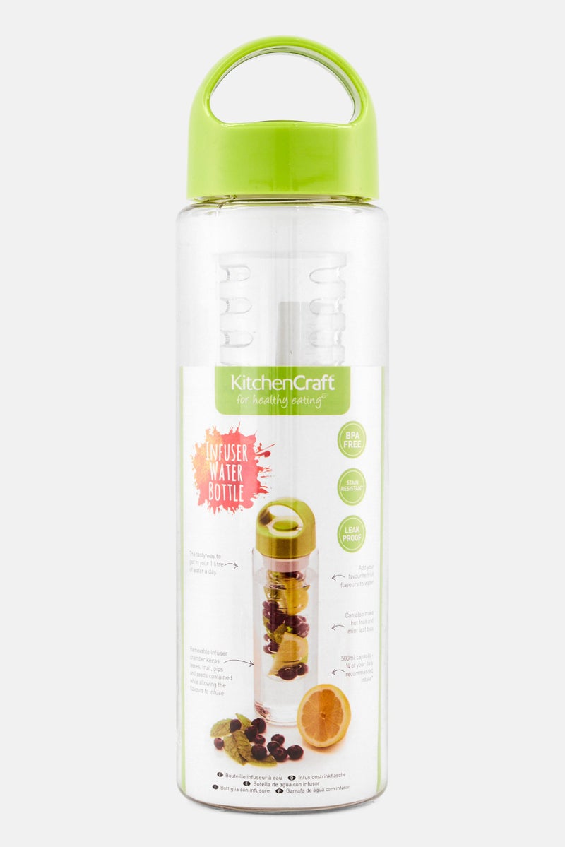 KitchenCraft Plastic Plain Infuser Water Bottle 500 ml, Transparent - Image 1