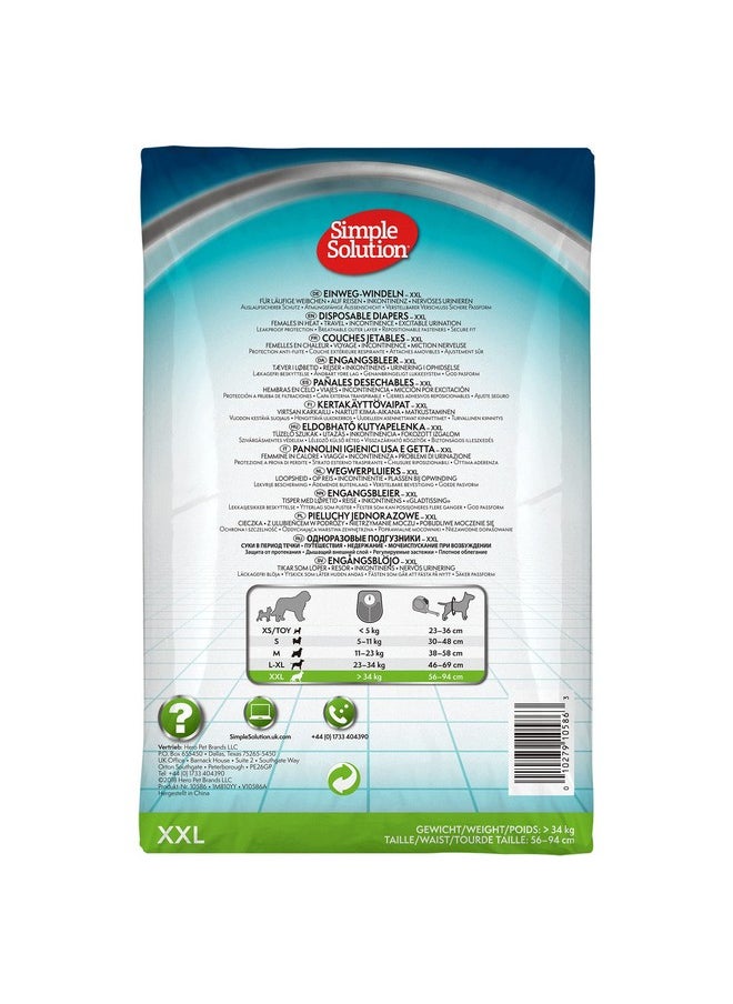 Simple Solution Simple Solution True Fit Disposable Dog Diapers for Female Dogs, Super Absorbent with Wetness Indicator, Leak Proof, Quickly Absorb Liquid for Long Lasting Dryness, XXL Size 56-94cm Waist (12 Pack)  - Image 2
