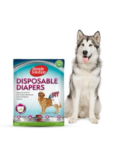 Simple Solution Simple Solution True Fit Disposable Dog Diapers for Female Dogs, Super Absorbent with Wetness Indicator, Leak Proof, Quickly Absorb Liquid for Long Lasting Dryness, XXL Size 56-94cm Waist (12 Pack)  - Image 1