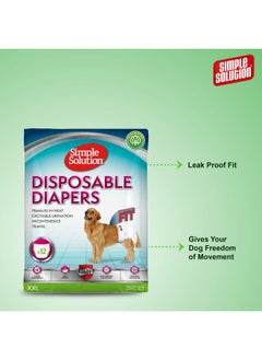 Simple Solution Simple Solution True Fit Disposable Dog Diapers for Female Dogs, Super Absorbent with Wetness Indicator, Leak Proof, Quickly Absorb Liquid for Long Lasting Dryness, XXL Size 56-94cm Waist (12 Pack)  - Image 4