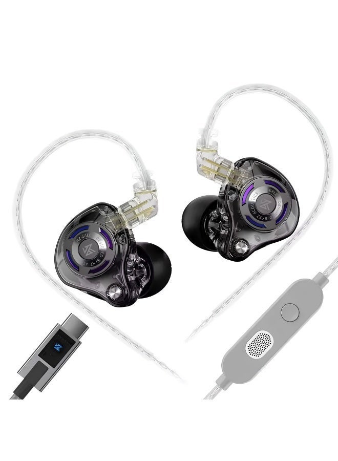 KZ Gale Type-C Gaming Earphones with Built-in DSP Sound Card, 4 EQ Modes, Dual Microphone, Low-Latency In-Ear Gaming Headset – Compatible with USB-C iPhone, iPad, Samsung, PC & Laptops for Competitive FPS & Battle Royale Mobile Gaming (with Mic) - Image 1