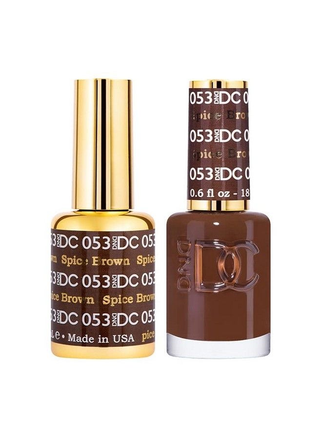 DAISY DND - Dnd Dc Gel Polish Set 1 Each Of Brown Gel Polish And Brown Nail Polish 053 Spiced Brown 0.5 Fl Oz - Image 1
