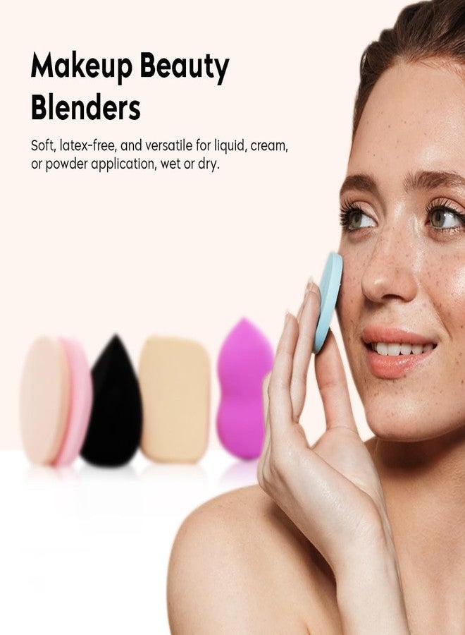 Keli 6 Pcs Blending Puff for Flawles Makeup, Beauty Blender Sponge Set, Beauty Blender for Liquid Foundation, Cream, Powder, Wet & Dry Makeup Applicator for Girls & Women (Multicolor) - Image 2