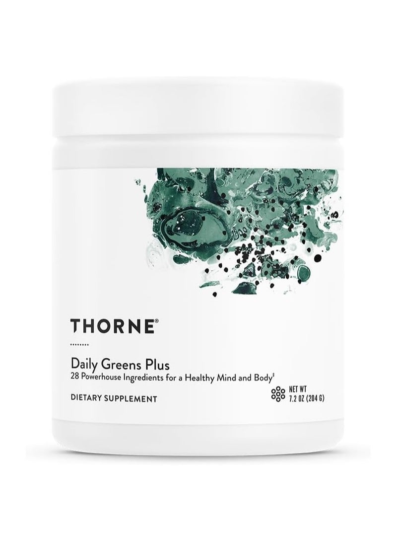 Thorne Daily Greens Plus - 28 Powerhouse Ingredients for a Healthy Mind and Body, Dietary Supplement, ,7.3 OZ, 207 G 204g - Image 1