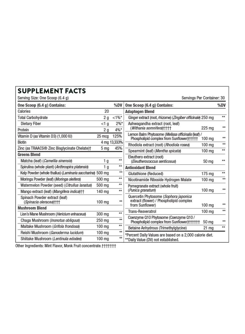 Thorne Daily Greens Plus - 28 Powerhouse Ingredients for a Healthy Mind and Body, Dietary Supplement, ,7.3 OZ, 207 G 204g - Image 2