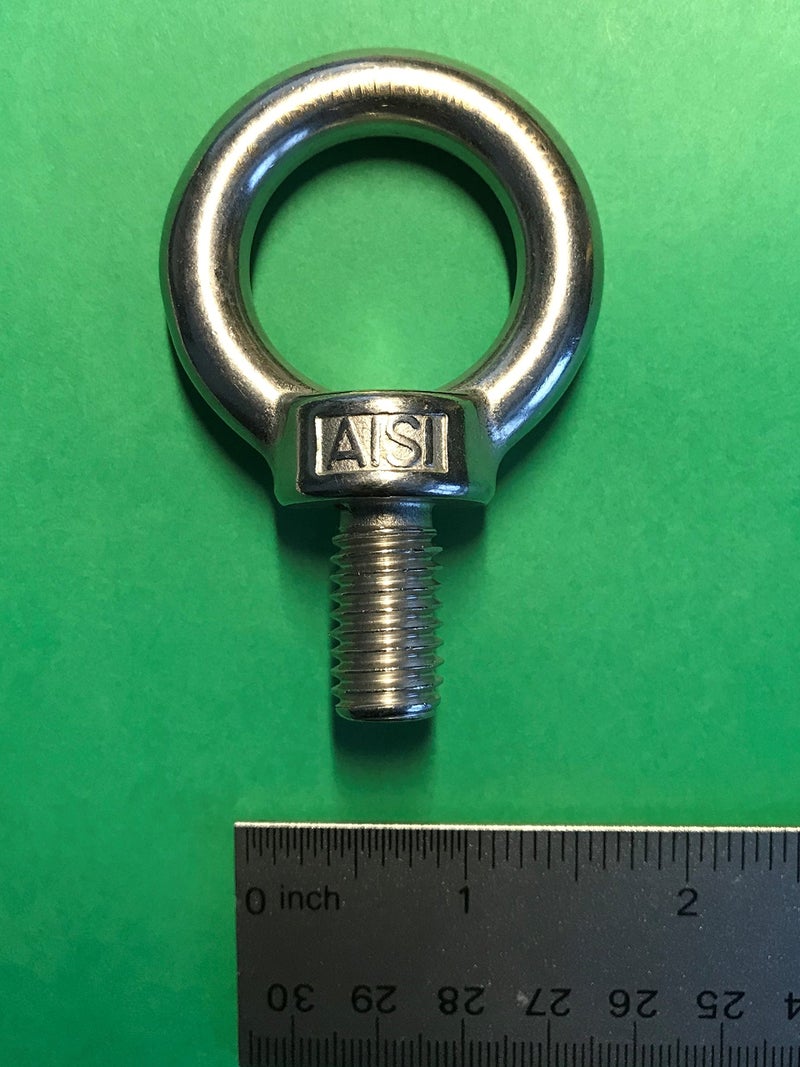 US STAINLESS Stainless Steel 316 1/2" Lifting Eye Bolt 1/2" Whitworth Pitch of 1/2"-12 Marine Grade - Image 3