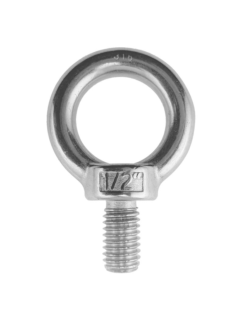 US STAINLESS Stainless Steel 316 1/2" Lifting Eye Bolt 1/2" Whitworth Pitch of 1/2"-12 Marine Grade - Image 1