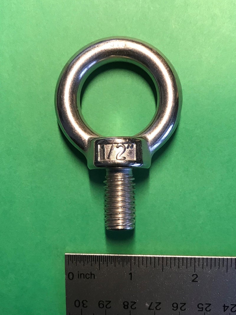US STAINLESS Stainless Steel 316 1/2" Lifting Eye Bolt 1/2" Whitworth Pitch of 1/2"-12 Marine Grade - Image 2