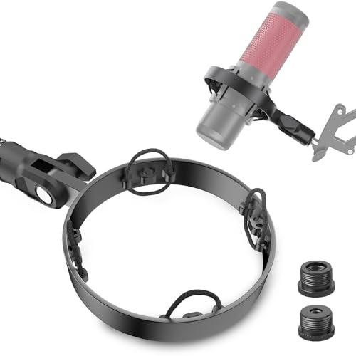 Borenbuir 2026 Upgrade Microphone Shock Mount for HyperX QuadCast with 38 or 14 Screw Adapter Works with HyperX QuadCast Microphone Stand Boom Arm Durable Replacement Accessory for Mic - Image 1