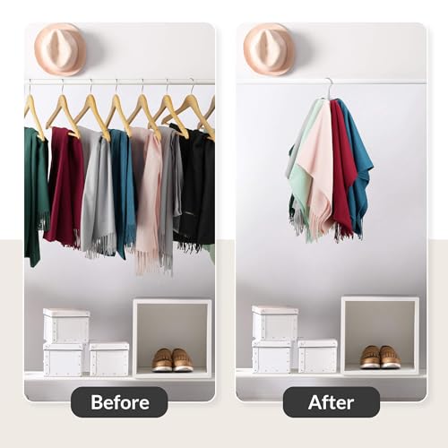 ZEDODIER Scarf Organizer Scarf Hanger for Closet, Rotatable Sturdy Hijab Holder Holds 8 Scarves, Metal Space Saving Closet Organizers and Storage, Silver - Image 2