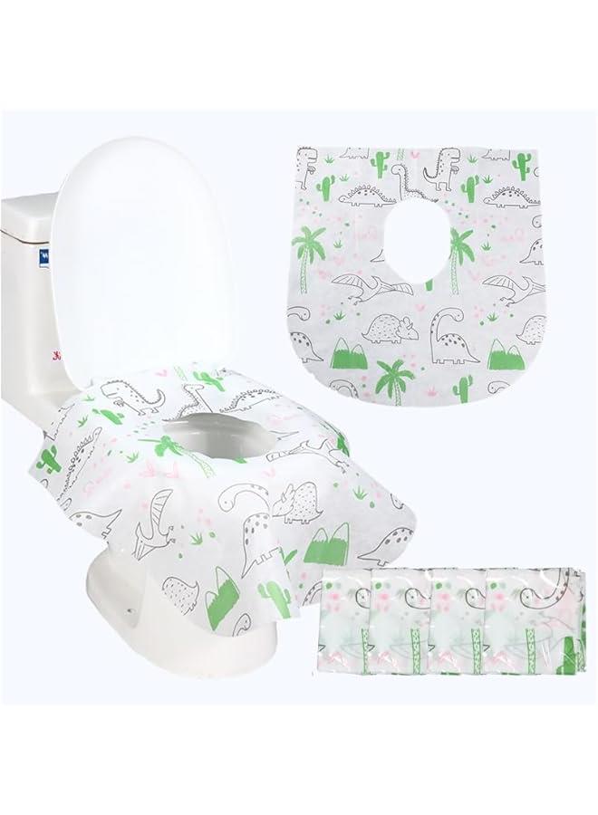 HOOKOR Toilet Seat Covers Disposable - 20 Pack, Waterproof Extra Large Portable Potty Seat Covers, with Stick Tape, for Kids Potty Training, Public Toilet Use (Style 2) - Image 1