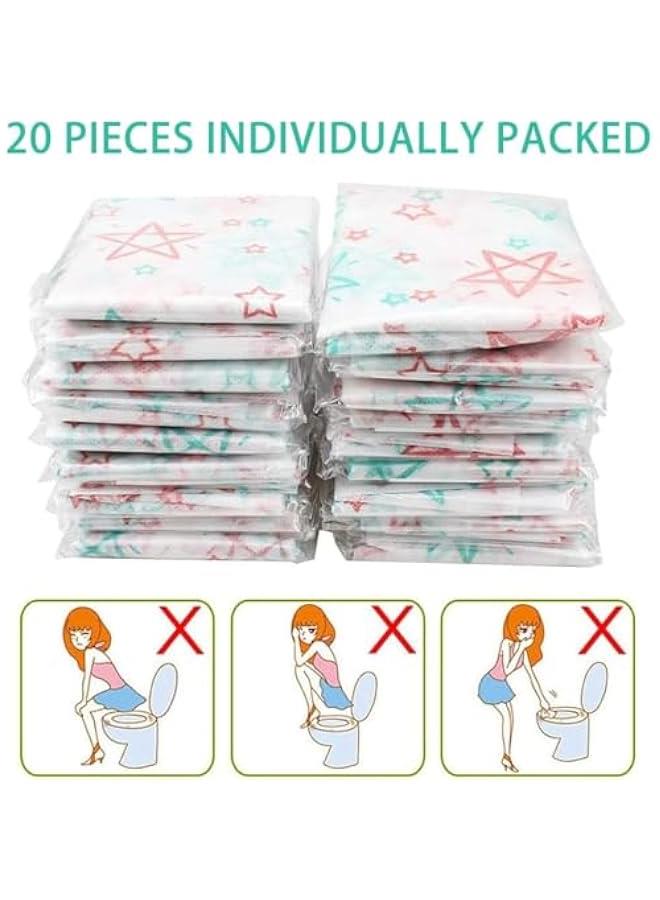 HOOKOR Toilet Seat Covers Disposable - 20 Pack, Waterproof Extra Large Portable Potty Seat Covers, with Stick Tape, for Kids Potty Training, Public Toilet Use (Style 2) - Image 3