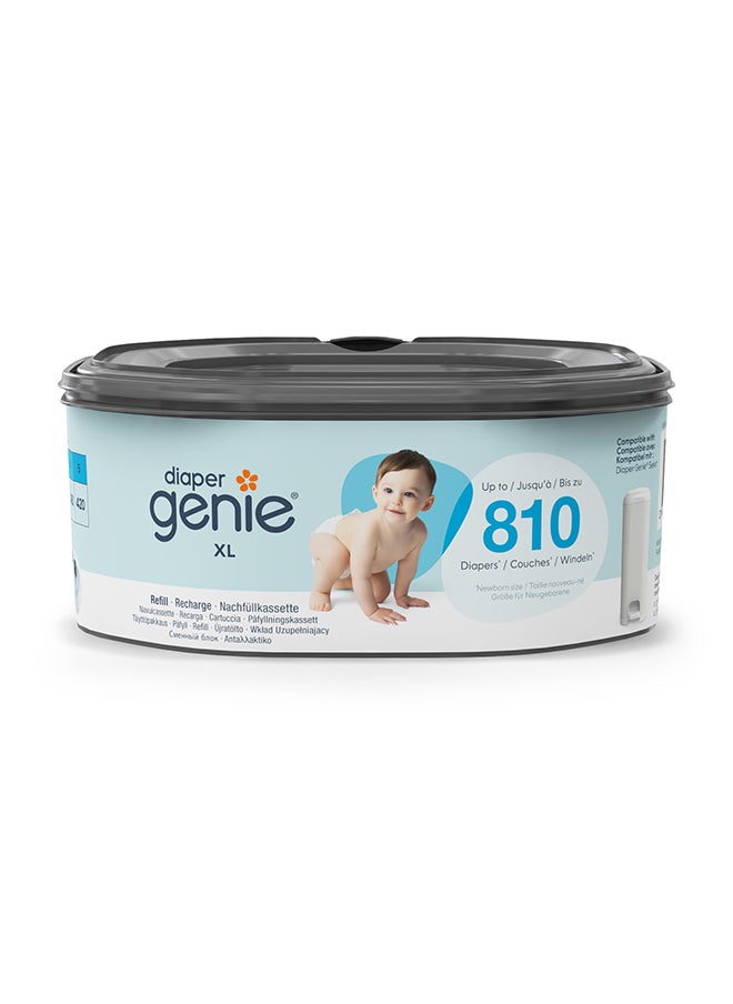 Diaper Genie Jumbo Octagonal Nappy Pail Refill | 7-Layer Odor Barrier | Up To 270 Nappies | Fits Select  - Image 1