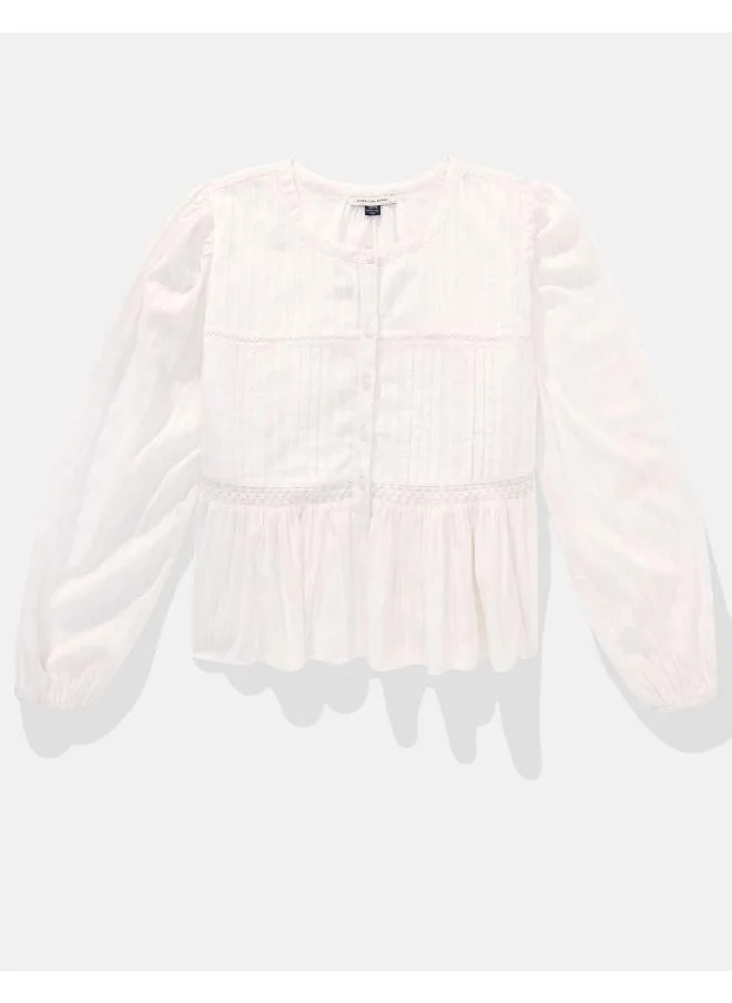 American Eagle AE Long-Sleeve Babydoll Blouse