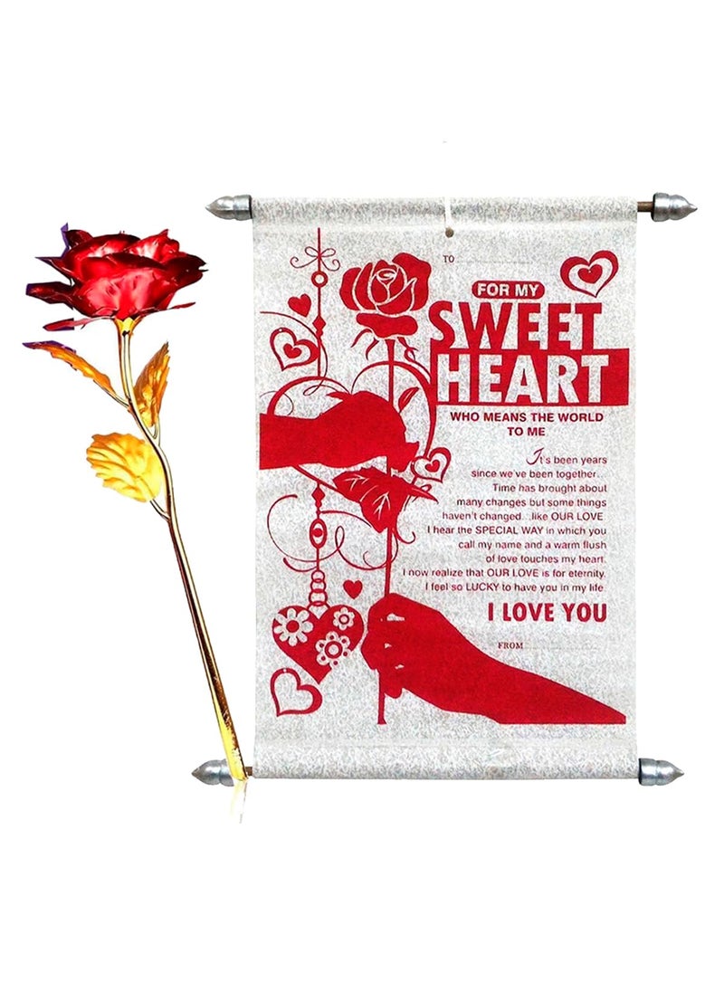 Saugat Traders Saugat Traders Red Rose Flower with Love Message Card Romantic Gift for Girlfriend, Boyfriend, Husband, Wife, Fiancee, Lover on Valentine Day - Rose - Propose Day Gift  - Image 1